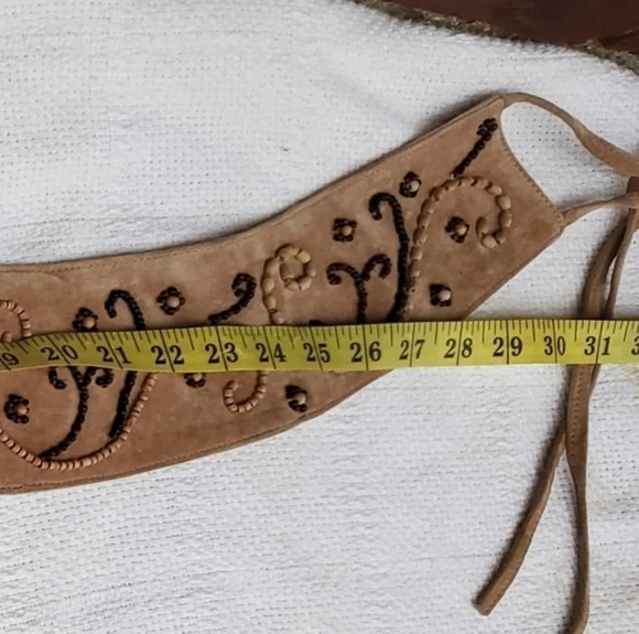 Vintage 80\'s suede wide beaded  belt‎ L..XXL ... main image 9